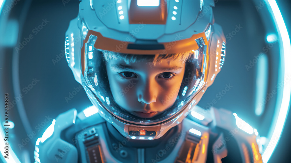 boy wearing a robot costume with flashing lights and buttons boy wearing a robot costume with flashing lights and buttons