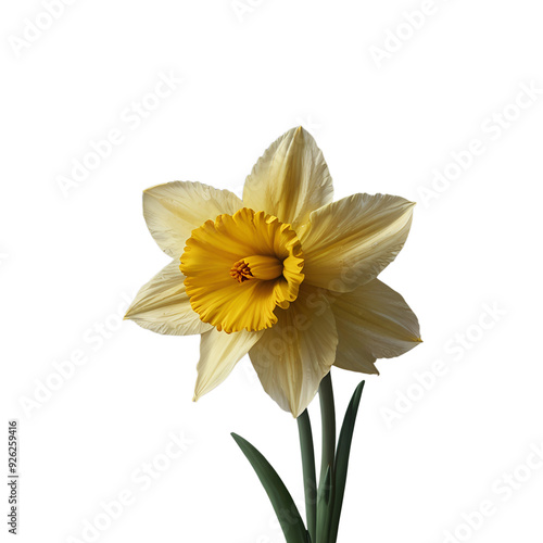 Wallpaper Mural Realistic beautiful yellow daffodil on a transparent background Torontodigital.ca