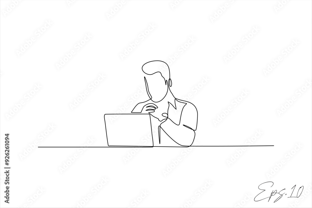 continuous line of people working in an office continuous line of people working in an office