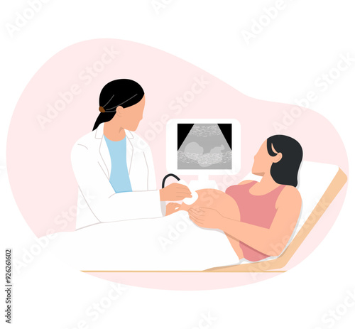 doctor with an ultrasound scan of unborn child