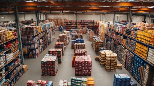 Professional Warehouse Stocked with Diverse Wholesale Products for Business Display