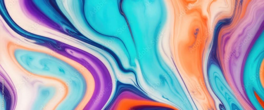 Abstract mix of Cyan, orange, and purple blending seamlessly marble background Abstract mix of Cyan, orange, and purple blending seamlessly marble background