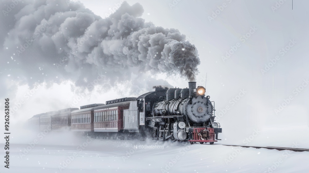 Steam Train in a Snowy Landscape Steam Train in a Snowy Landscape
