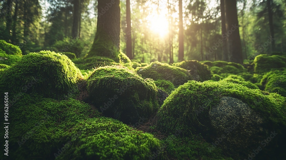 Sunlit Forest Path: Mossy Rocks and ancient trees bathe in the golden hour light, creating a serene and mystical atmosphere. Perfect for nature, tranquility, and eco-friendly themes. Sunlit Forest Path: Mossy Rocks and ancient trees bathe in the golden hour light, creating a serene and mystical atmosphere. Perfect for nature, tranquility, and eco-friendly themes.