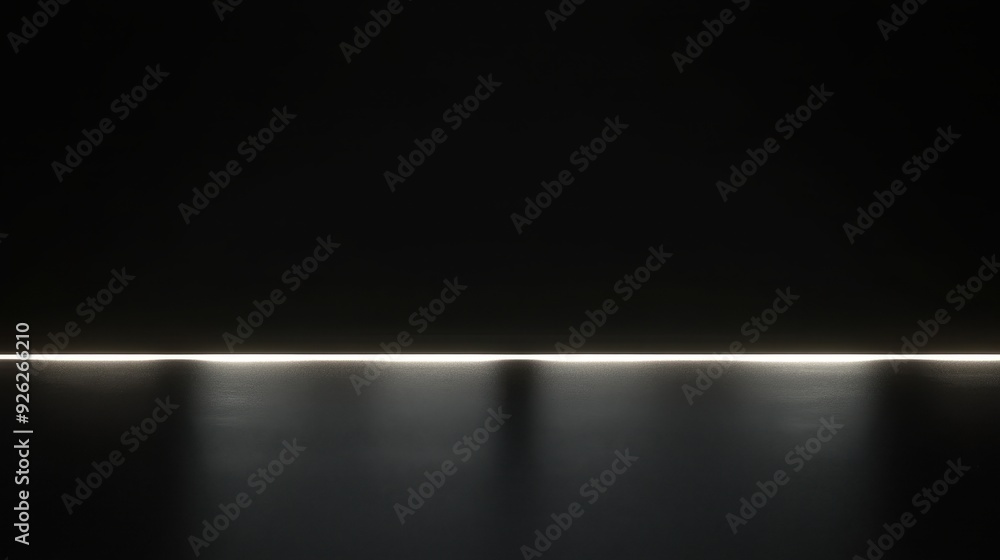 A minimalistic dark scene with a subtle glowing horizon line. A minimalistic dark scene with a subtle glowing horizon line.