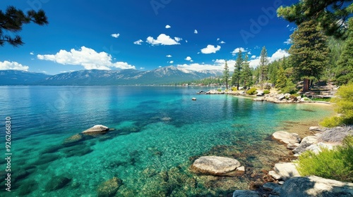 Lake Tahoe, California - A serene lake with crystal clear water