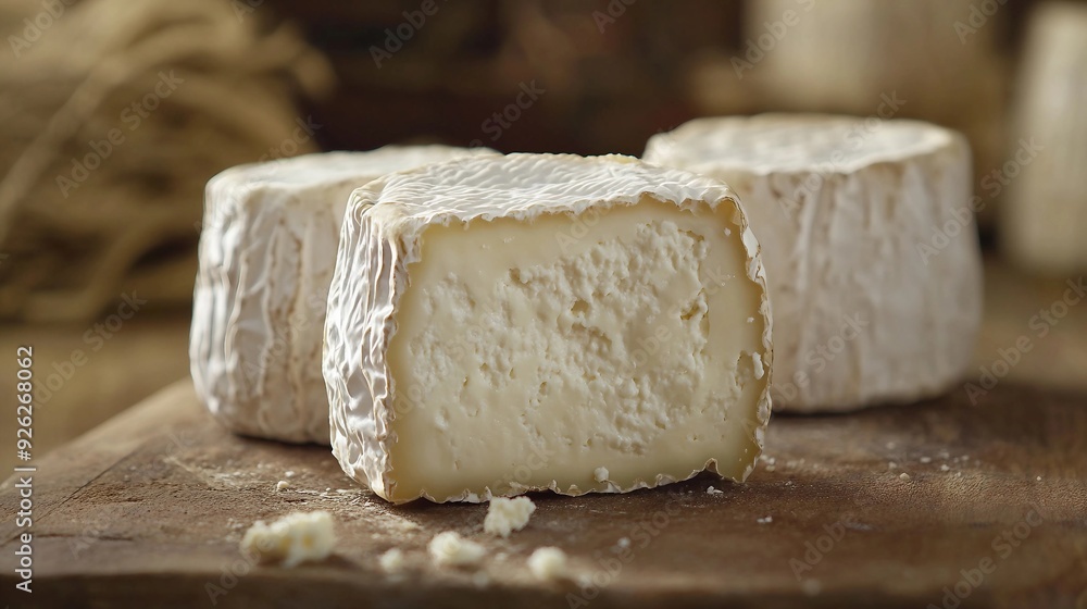 Close-Up of Caciotta Cheese, a Traditional Italian Cheese with Selective Focus for Gastronomy Concepts Close-Up of Caciotta Cheese, a Traditional Italian Cheese with Selective Focus for Gastronomy Concepts