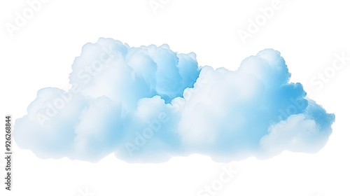 blue clouds on a white background. Telephoto lens photography Realistic daylight