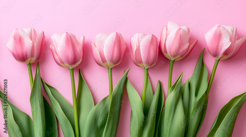 Vibrant single rose on a pink background with soft shadow Closeup shot of a vibrant pink rose in full bloom surrounded by green leaves in a garden, Generative Ai Vibrant single rose on a pink background with soft shadow Closeup shot of a vibrant pink rose in full bloom surrounded by green leaves in a garden, Generative Ai