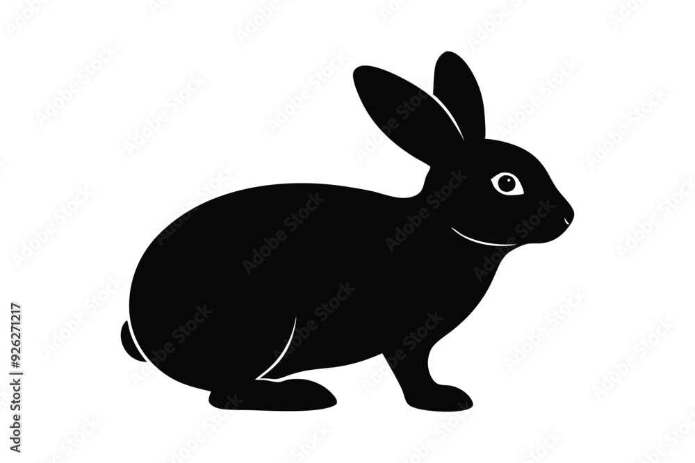 Fototapeta premium a silhouette of cute rabbit vector art illustration