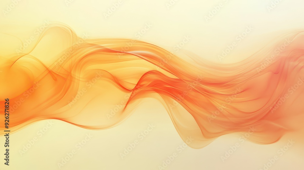 Obraz premium A smooth, flowing abstract design in warm orange tones, suggesting movement and energy.
