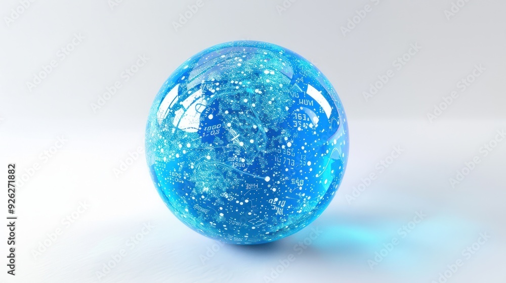 Abstract Glass Globe with Digital Data Abstract Glass Globe with Digital Data