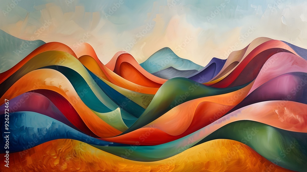 Abstract Landscape with Colorful Hills. Abstract Landscape with Colorful Hills.