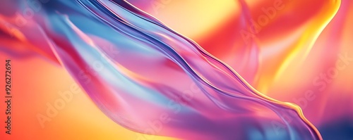 Abstract Background with Flowing Pink and Blue Lines