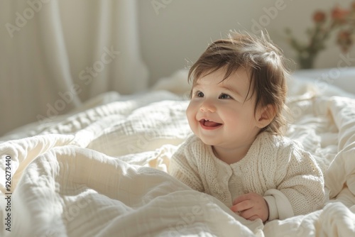 Wallpaper Mural Baby girl bed furniture blanket. Torontodigital.ca