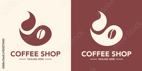 Coffee shop vintage logo design minimalist