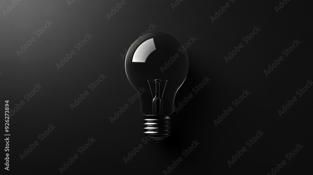A light bulb is lit up in a dark room A light bulb is lit up in a dark room