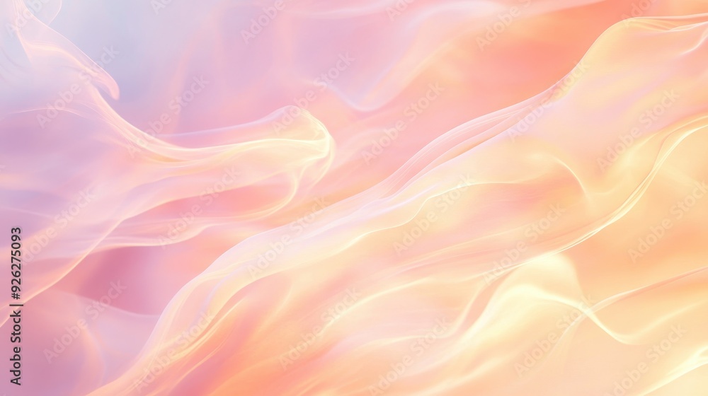 Obraz premium A soft, flowing abstract background with pastel colors creating a serene atmosphere.