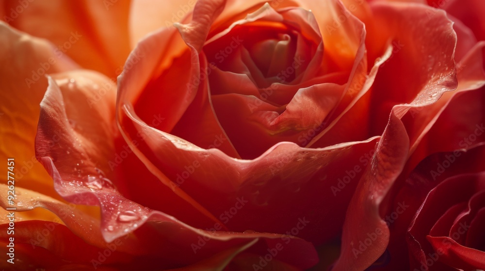 Close Up Of Red Rose Petals. Close Up Of Red Rose Petals.