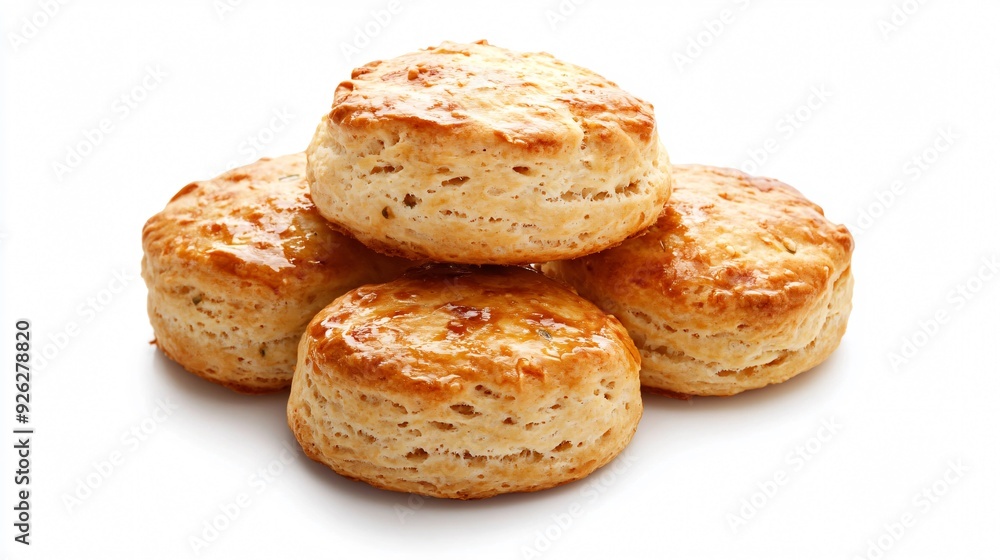 Delicious scones made with soda water on white background Delicious scones made with soda water on white background