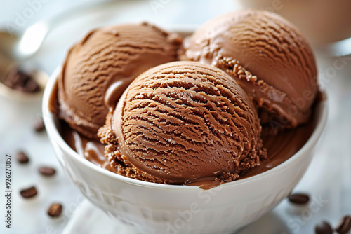  Elegant Presentation: Three Scoops of Coffee Ice Cream