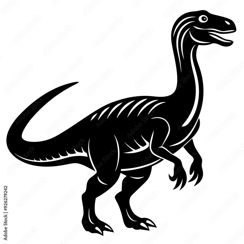Vector Illustration of a Dinosaur Silhouette for Graphic Design Vector Illustration of a Dinosaur Silhouette for Graphic Design