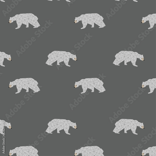 White snow bear seamless pattern