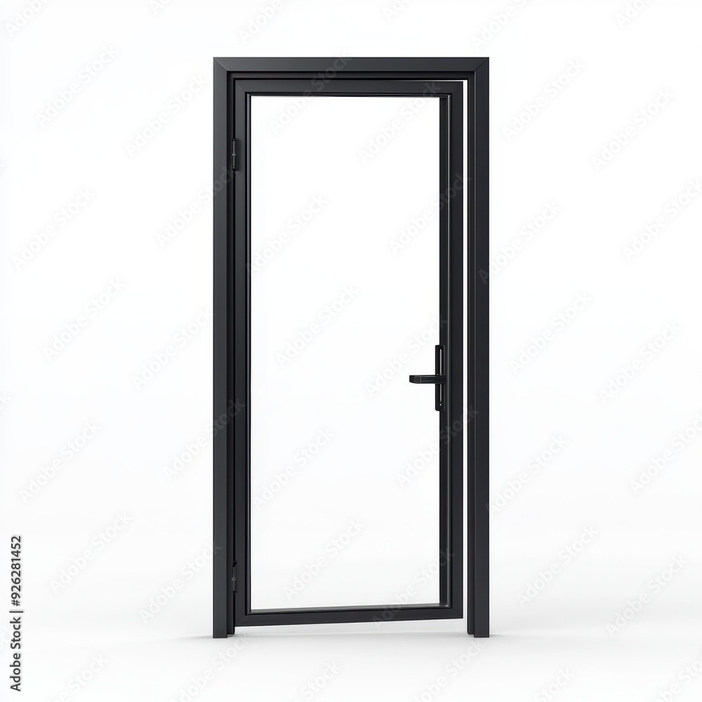 A black door with a clear glass window A black door with a clear glass window