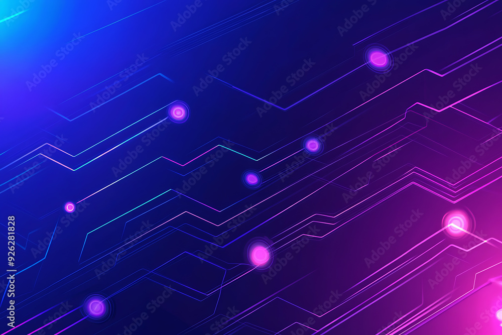 Futuristic vector illustration of an abstract circuit board with neon blue and purple gradients, showcasing intricate digital patterns and tech elements Futuristic vector illustration of an abstract circuit board with neon blue and purple gradients, showcasing intricate digital patterns and tech elements