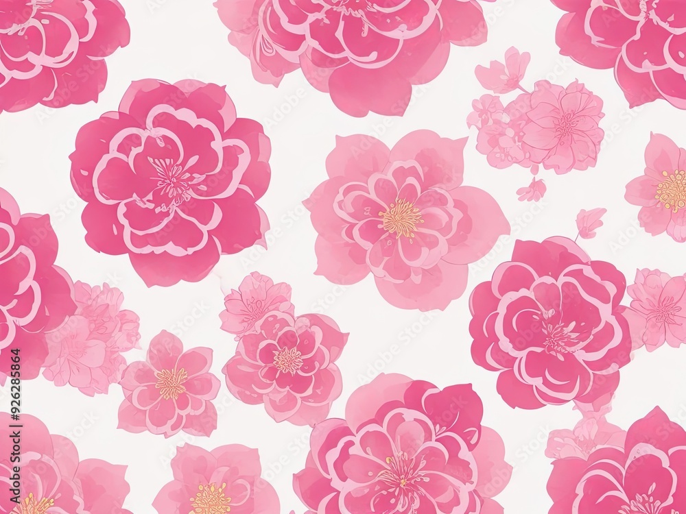 Sakura flower seamless pattern element in vector form. Sakura flower seamless pattern element in vector form.