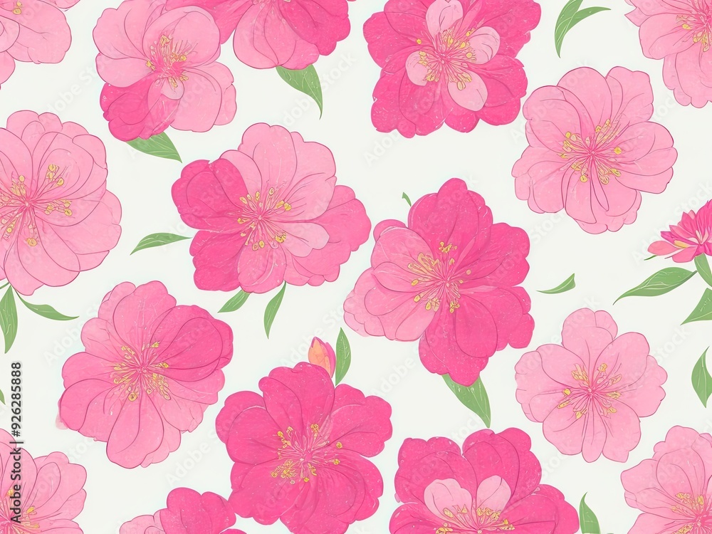 Sakura flower seamless pattern element in vector form. Sakura flower seamless pattern element in vector form.