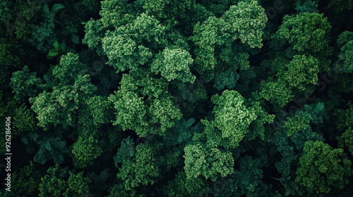 aerial view of a dense rainforest canopy, with layers of green foliage stretching as far as the eye can see.