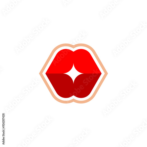 female lips logo kiss vector icon illustration