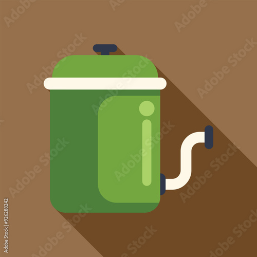 Flat design icon of a water cooler dispensing water, ideal for websites or applications