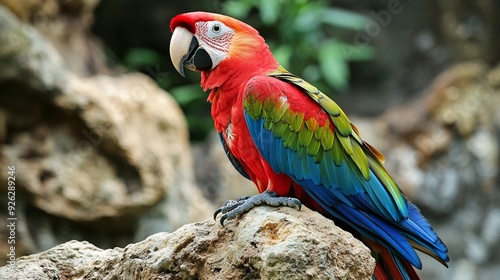 Vibrant Closeup of a Colorful parrot Trichoglossus haematodus Lorius chlorocercus photo