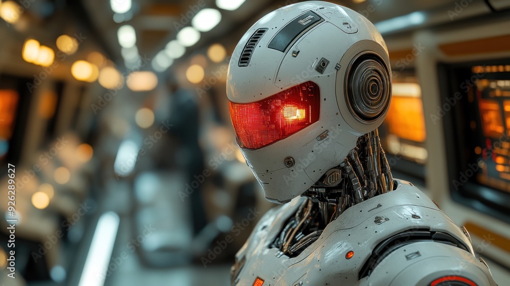 Futuristic Robot in a Spaceship Futuristic Robot in a Spaceship