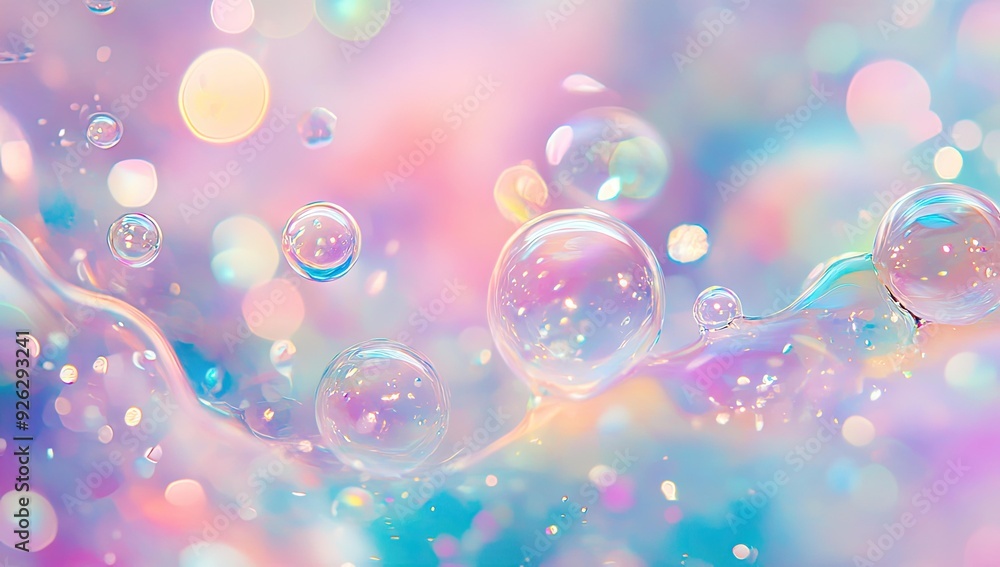 iridescent bubbles in pastel background iridescent bubbles in pastel background