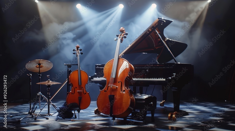 Fototapeta premium Musical Instruments on Stage