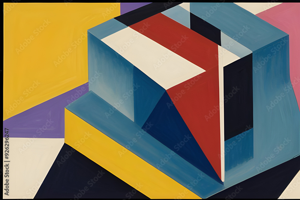 Fototapeta premium figure with multicolored abstract cubes