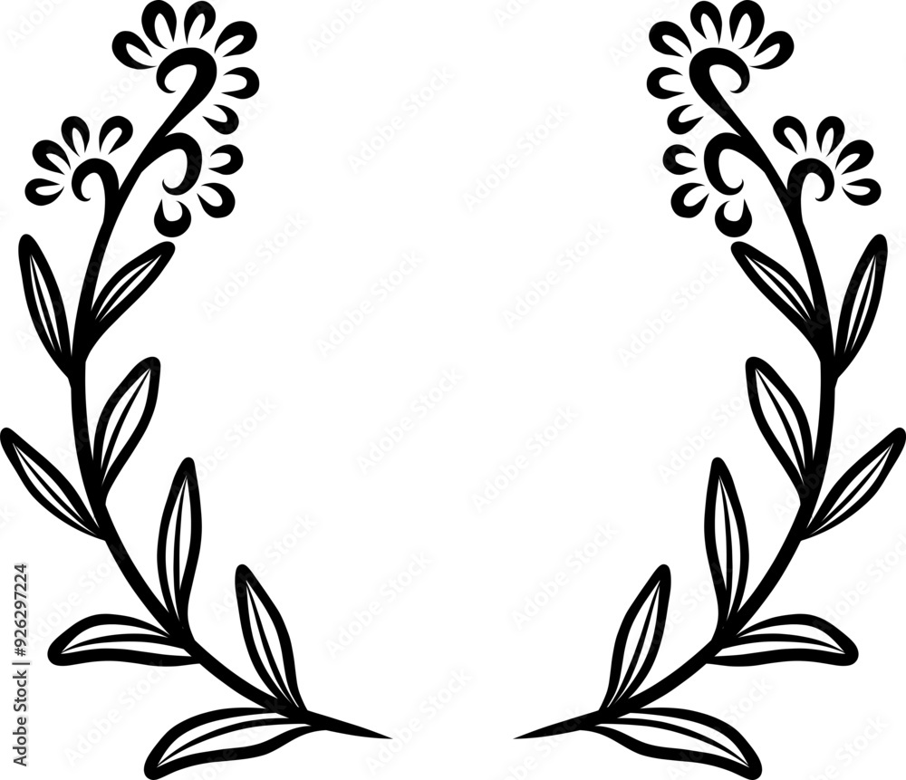 Elegant Hand-Drawn Floral Wreaths Elegant Hand-Drawn Floral Wreaths
