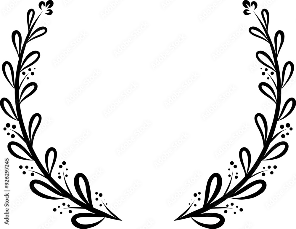 Elegant Hand-Drawn Floral Wreaths Elegant Hand-Drawn Floral Wreaths