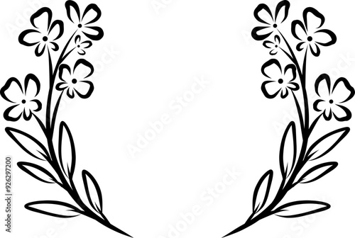 Elegant Hand-Drawn Floral Wreaths