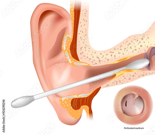 Cotton swabs  a major cause of eardrum perforations. Risks of Using Cotton Buds for Ear Cleaning. Burst or perforated eardrum 