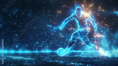 Man Running With Soccer Ball Generative AI