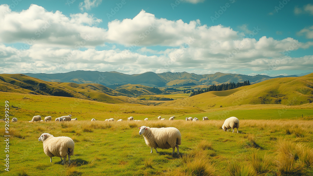 Peaceful Pasture in New Zealand Peaceful Pasture in New Zealand