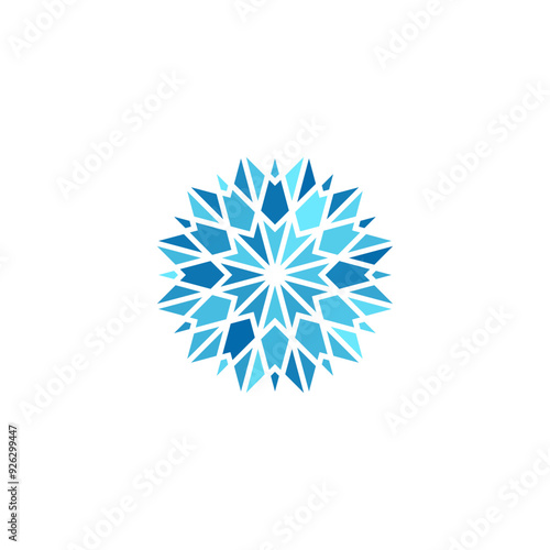 ice crystal snowflake vector logo icon