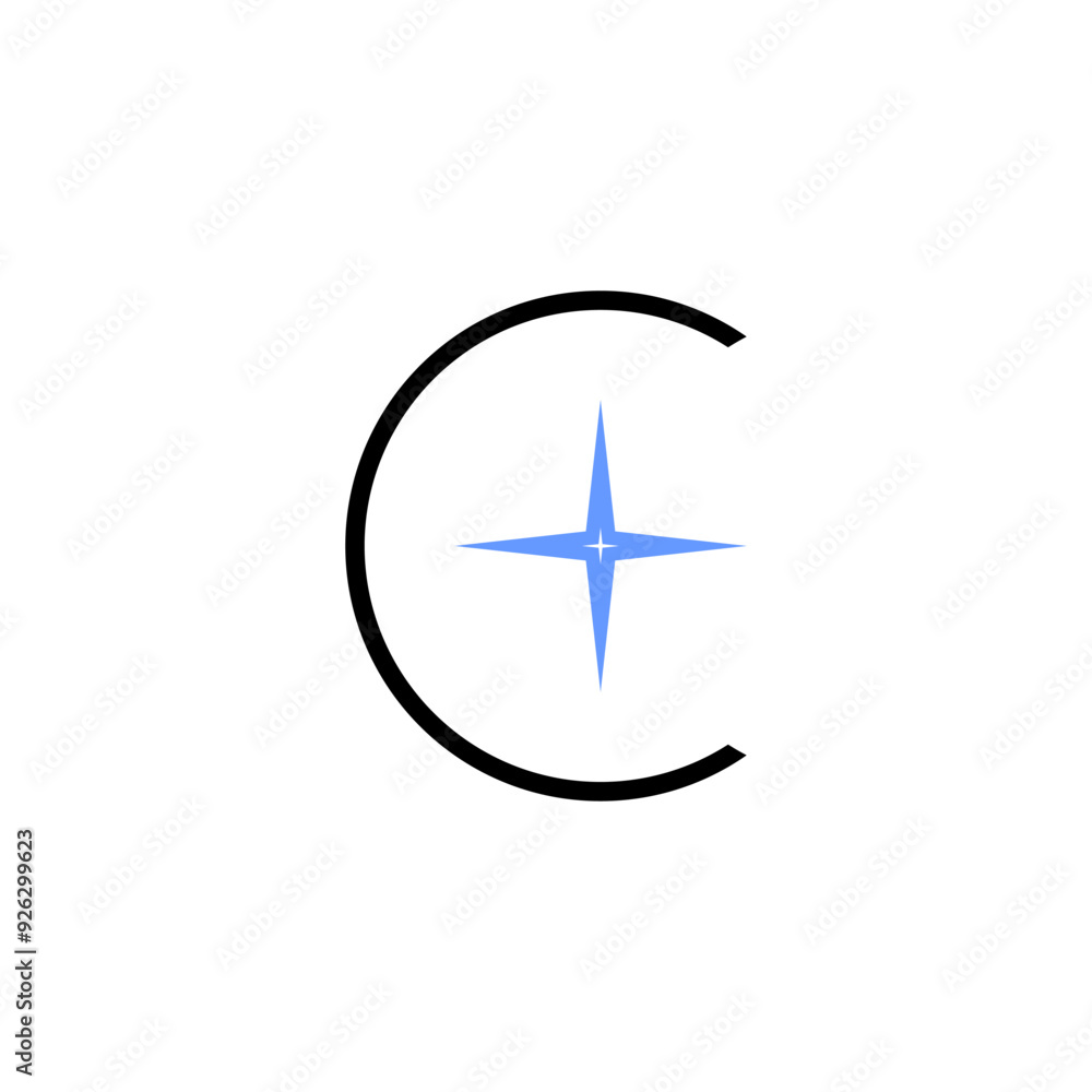logo letter c compass icon vector logo letter c compass icon vector