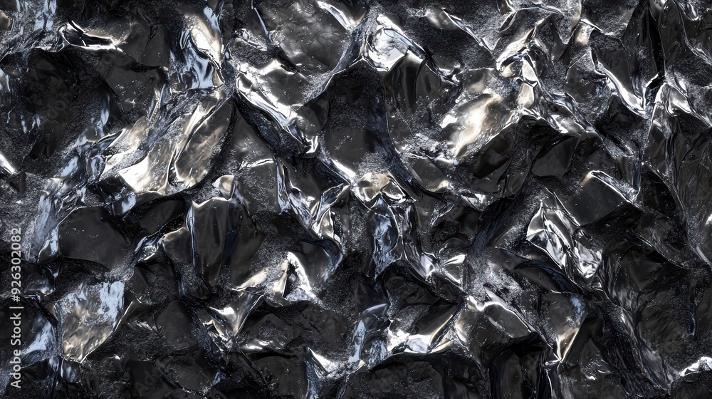 A black and shiny surface with a metallic texture A black and shiny surface with a metallic texture