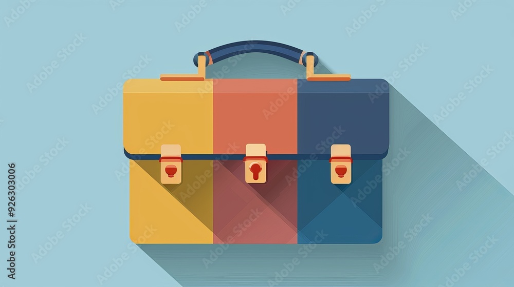 A colorful briefcase design with a modern touch, perfect for representing creativity and business in visual content. A colorful briefcase design with a modern touch, perfect for representing creativity and business in visual content.