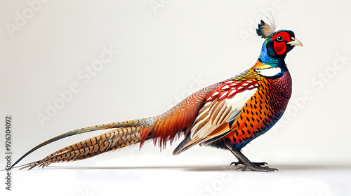 golden pheasant,Luxurious golden pheasant with an open tail.